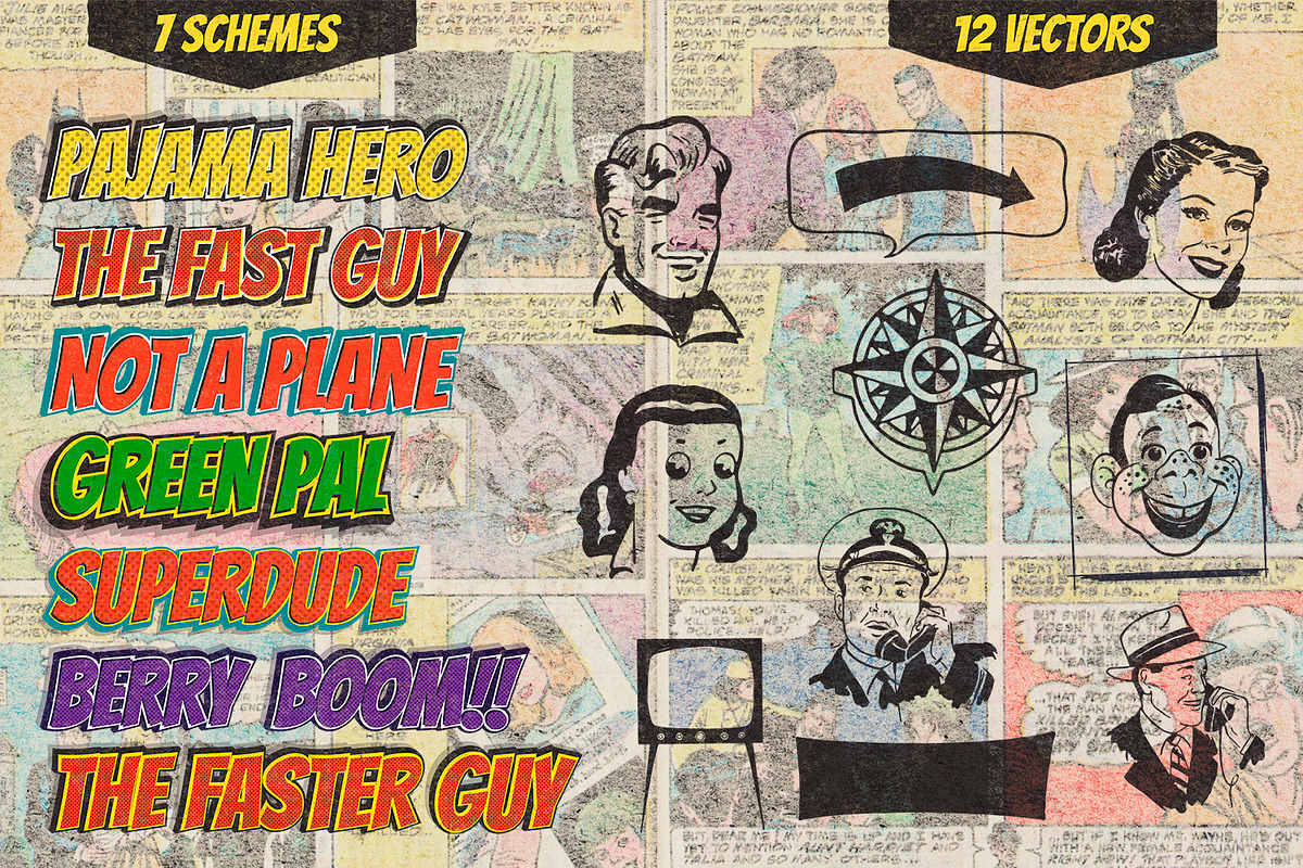 Comic Illustrator Styles, a Layer Style Add-On by Brigantine Designs