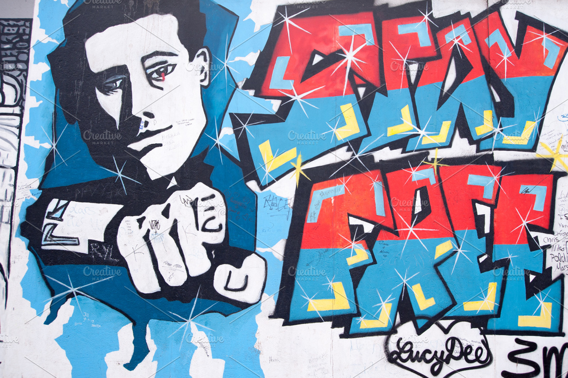 Berlin Wall Art Stay Free Stock Photo Containing Berlin Wall And East Side