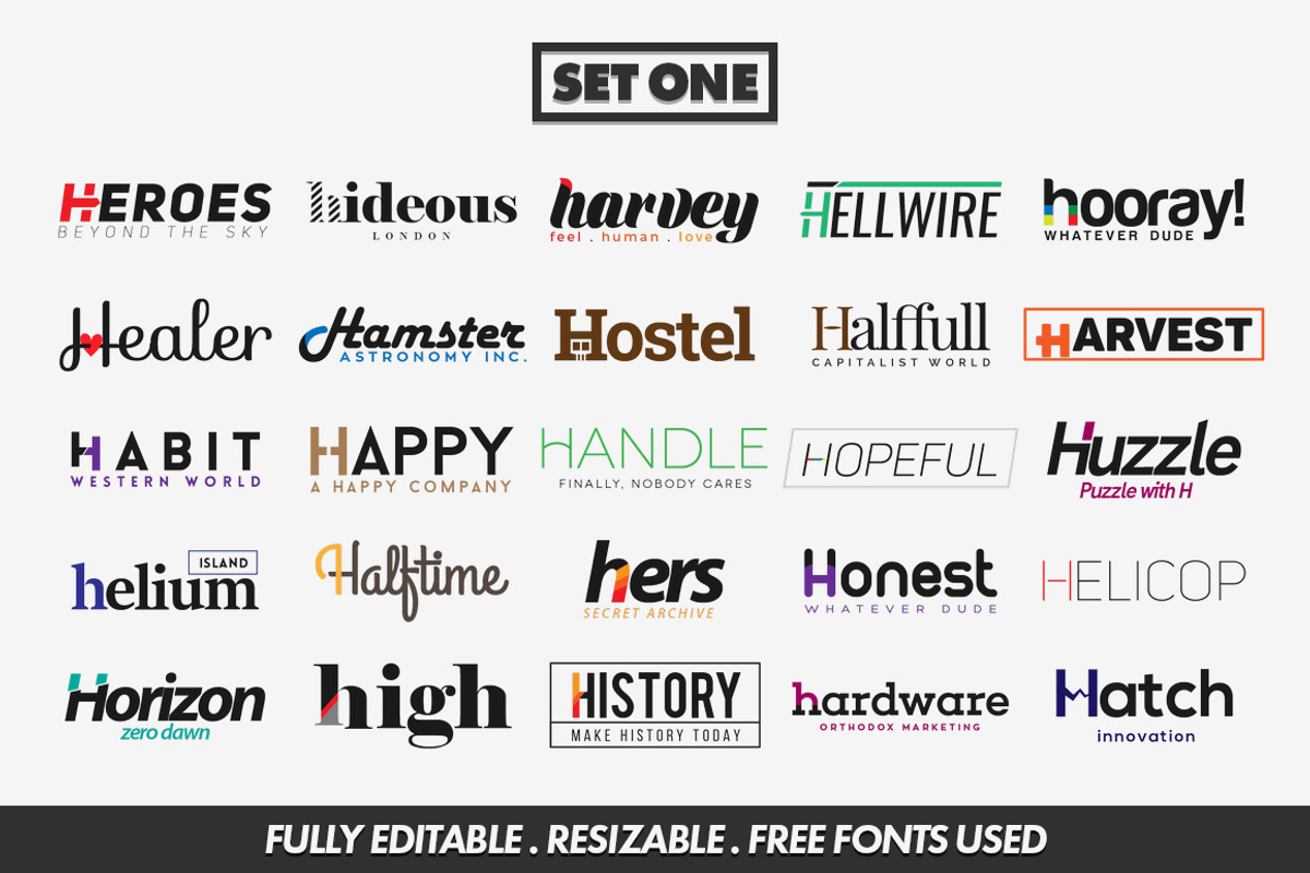 50 Letter 'H' Logos Bundle, a Branding & Logo Template by Warna Works