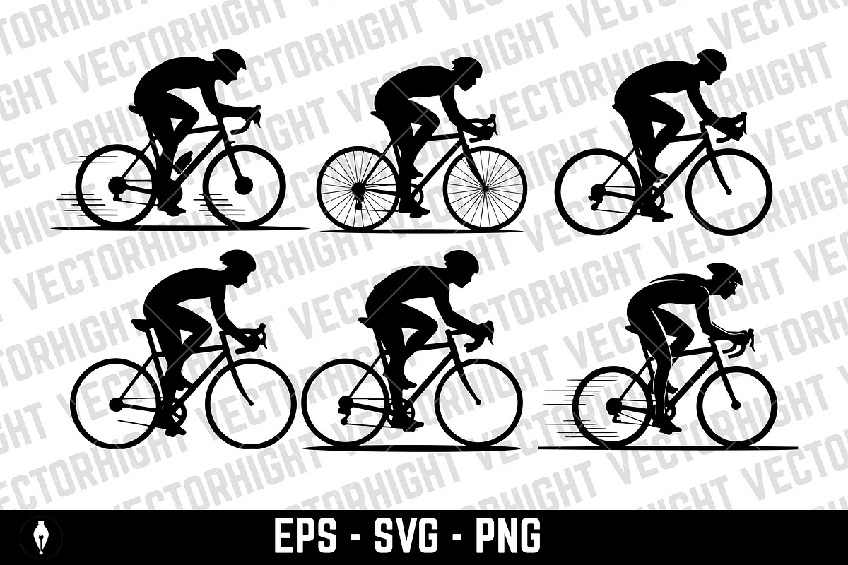 Cyclist isolated on white, a Transportation Illustration by Vectorhight (Photo 1 of 4)