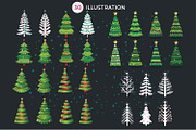 Christmas Tree set, a Decorative Illustration by defarmerdesign (Thumbnail 2 of 5)