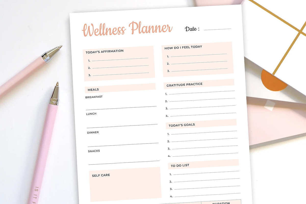 Health and Wellness Planner, a Stationery Template by DesignDevisers (Photo 4 of 10)