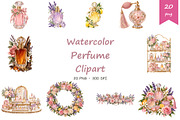 Watercolor Perfume Clipart, a Decorative Illustration by BerryPieArt (Thumbnail 1 of 4)