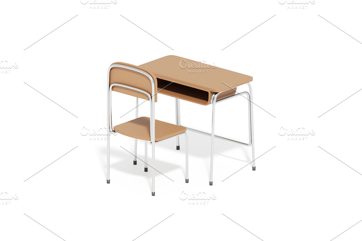 School Chair 3D Model, a Furniture 3D Model by mrfauzi (Photo 4 of 13)