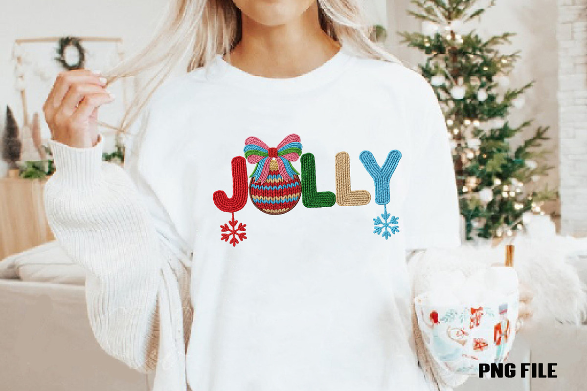 Faux Yarn Christmas Png Holly Jolly, an Illustration by DreamCafeArt (Photo 2 of 4)