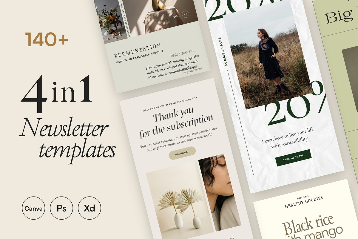 4in1 BigBundle Newsletter Templates, an Email Template by Sparrow & Snow (Photo 1 of 39)