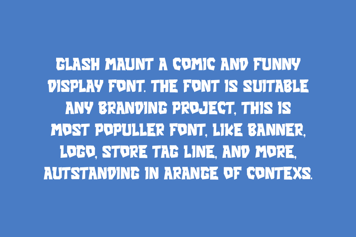 Glash Maunt - Comic Font, a Sans Serif Font by Iqsiart Studio (Photo 2 of 7)