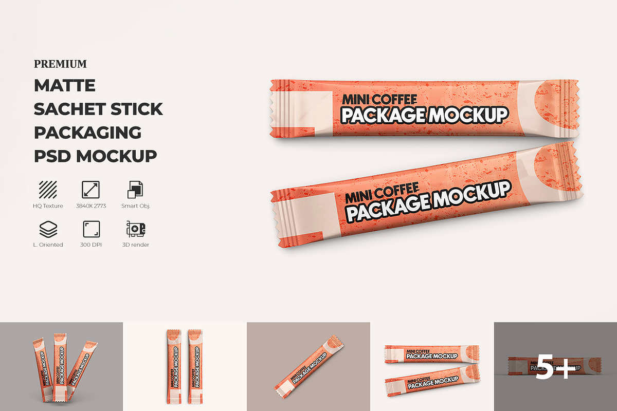 Mini Sachet Packaging Mockup, a Packaging Mockup by Ram Studio LLC (Photo 1 of 16)