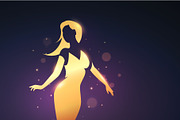 Gold Silhouette Of A Graceful Women, a Person Illustration by Black White Mouse Design (Thumbnail 2 of 3)