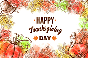 Happy Thanksgiving Set, a Food Illustration by MalniArt (Thumbnail 1 of 5)