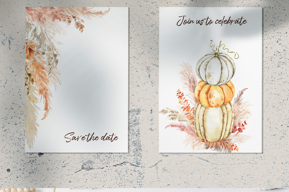 Fall Pumpkin, Corn and Pampas Grass, a Food Illustration by TanyaOak (Photo 9 of 10)