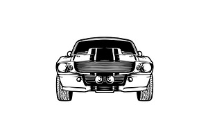 Ford Mustang Shelby GT500 Muscle car, an Illustration by Digital-Clipart