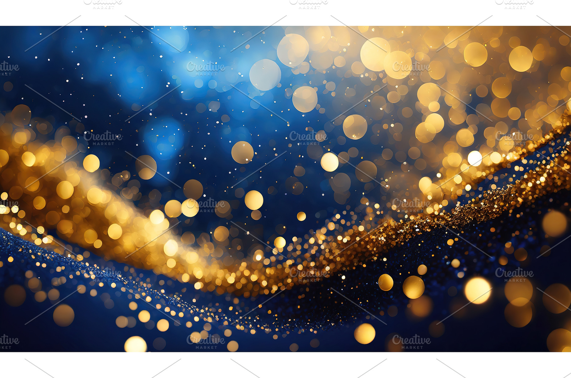 Abstract golden bokeh lights on a, an Abstract Photo by Igor Tichonow