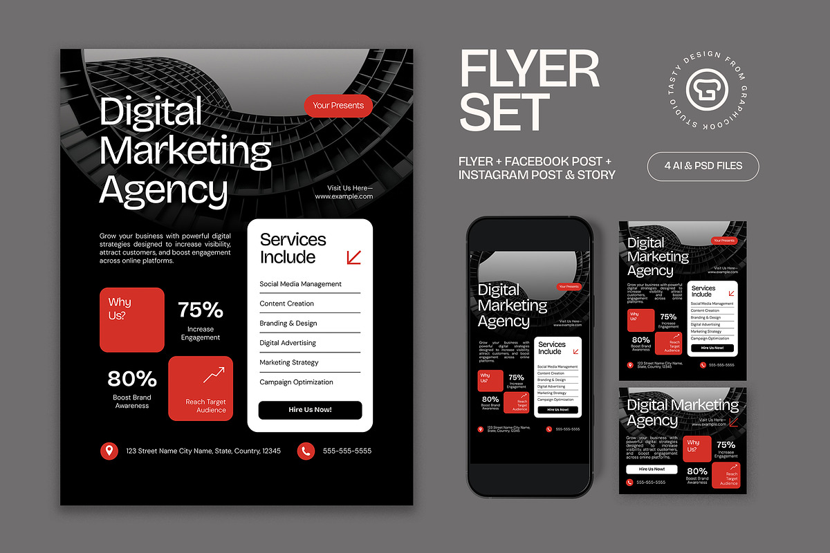 Digital Marketing Agency Flyer, a Flyer Template by graphicook (Photo 1 of 3)