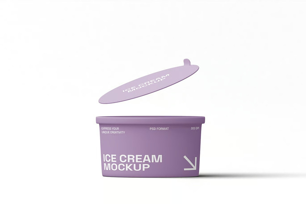 Ice Cream Cup Mockup, a Packaging Mockup by renderstockmarket (Photo 4 of 4)