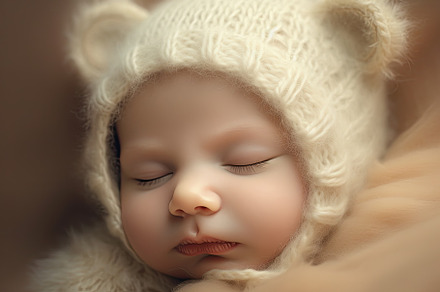 Newborn baby doll sleeping in a whit, a Photo by Iftikhar Alam