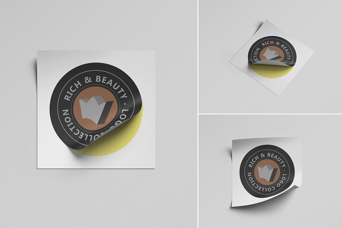 Rounded Sticker Mockup, a Packaging Mockup by Tahtagraphic (Photo 2 of 6)