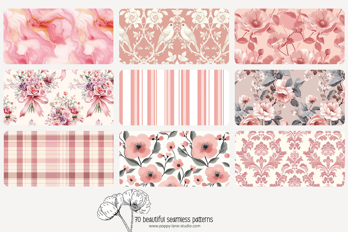 70 timeless pink seamless pattern, a Pattern Graphic by Poppy Lane Studio (Photo 9 of 10)