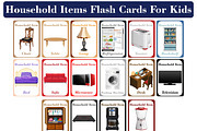Household Items Flash Cards for Kids, a Card Template by DigitalsDesigns (Thumbnail 1 of 4)