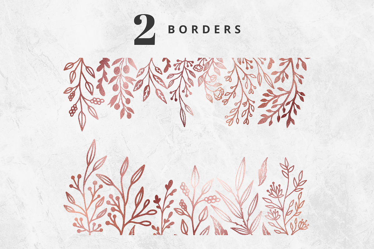 Silver Foil Floral Clipart Set, an Illustration by Brandi Lea Designs (Photo 3 of 6)