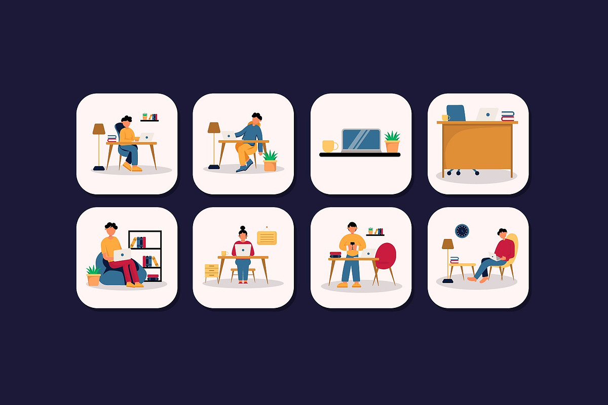 Office Working Illustration, a Work Illustration by Rishsketch (Photo 7 of 9)