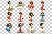 Flower Woman Watercolor Clipart, a Person Illustration by Nicolle's Colorful Art (Thumbnail 3 of 8)