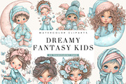 Watercolor Dreamy Fantasy Kids, a Person Illustration by BusyDaydesign (Thumbnail 1 of 9)