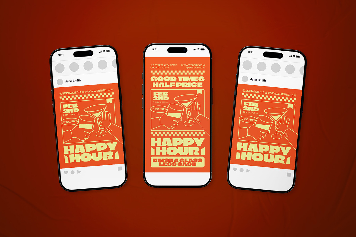 Happy Hour Promotion Flyer Set, a Flyer Template by The Good Store (Photo 2 of 2)