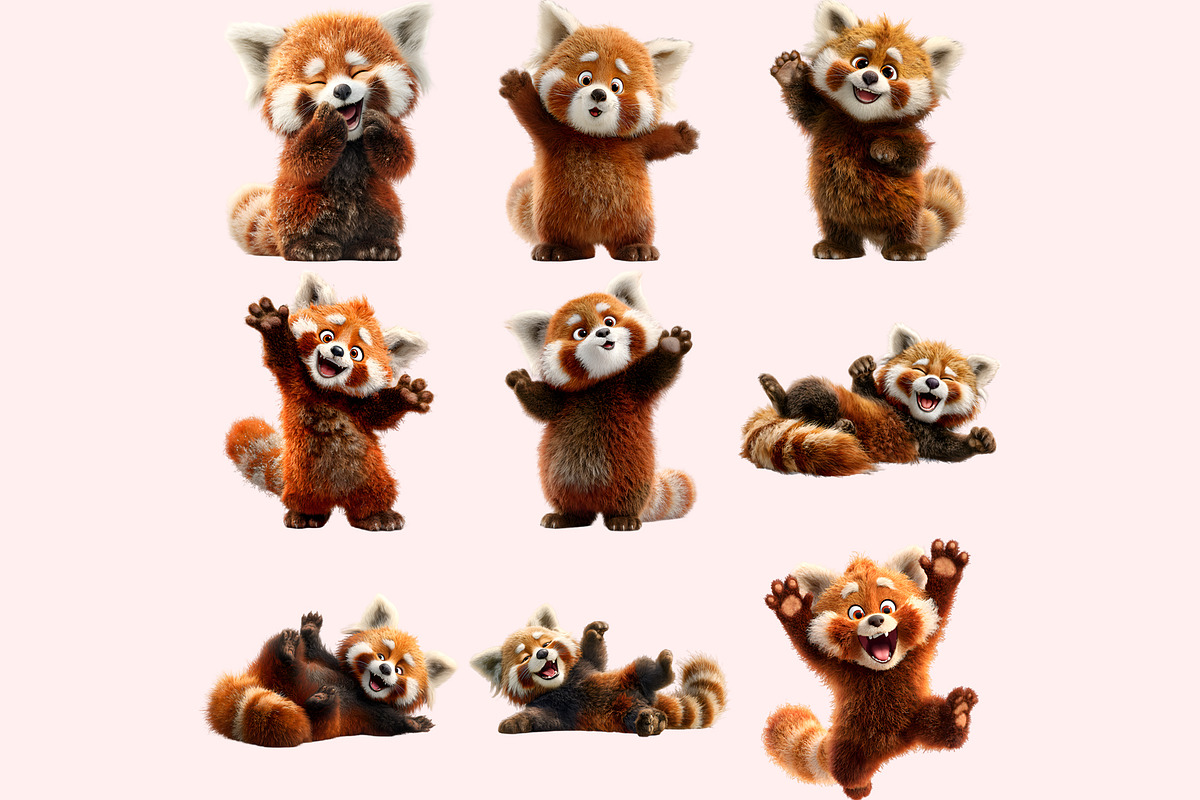 Red Panda PNG Clipart Bundle, a Graphic by M9 Design (Photo 5 of 10)