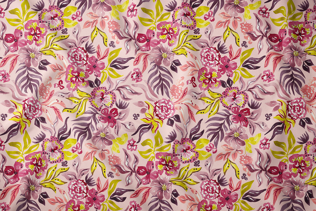Fantasy flowers seamless pattern, a Pattern Graphic by SirenaArt (Photo 5 of 17)