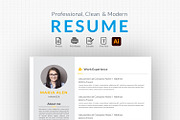 Professional Resume/CV Template, a Resume Template by designSultan (Thumbnail 1 of 2)
