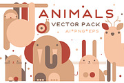 Funny animals. Vector pack, an Animal Illustration by Derenskaya (Thumbnail 1 of 5)