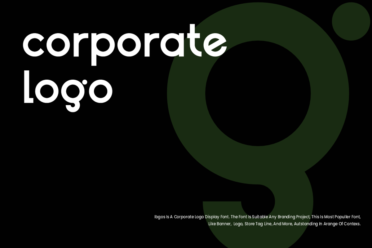 Ibgos - Corporate Logo Font, a Sans Serif Font by QR Design Studio (Photo 2 of 6)