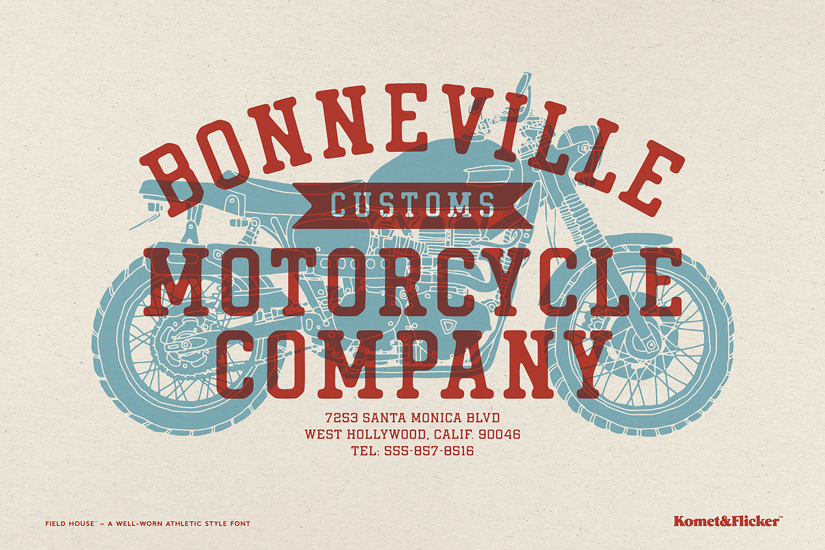 Field House - A Rustic Athletic Font, a Slab Serif Font by Komet & Flicker (Photo 2 of 14)
