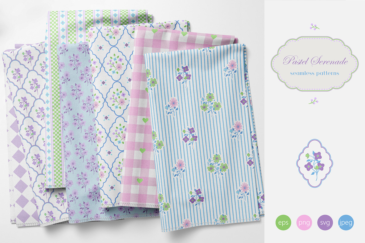 Pastel Serenade - Seamless Patterns, a Pattern Graphic by InaCorart (Photo 1 of 6)