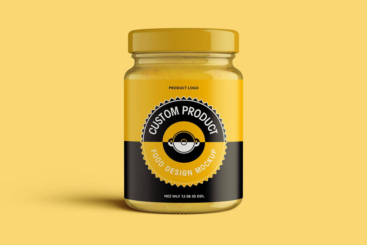 Pickle Sauce Honey Glass Jar Mockup, a Cups & Container Mockup by Digitalphaser (Photo 4 of 6)