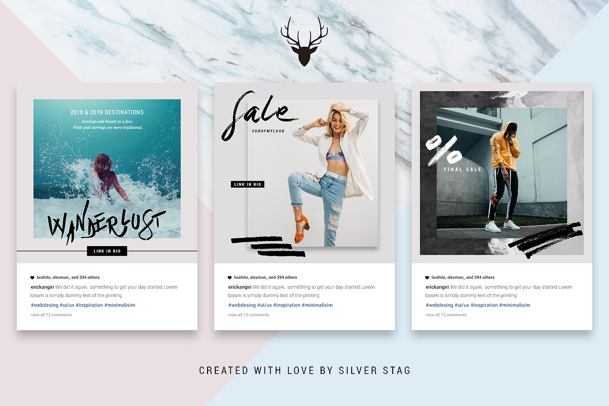 ANIMATED Hand-Drawn Instagram Posts, a Social Media Template by SilverStag Type Foundry (Photo 9 of 14)