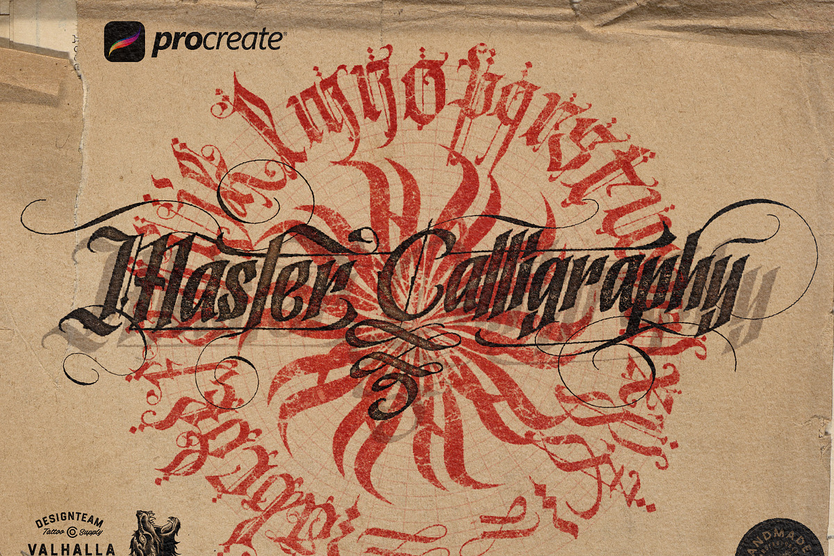 Procreate master calligraphy, a Brush Add-On by Studio.Valhalla