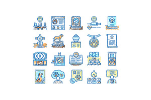 Pet Funeral Cemetery set Icons hand, an Object Illustration by pikepicture