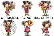 Whimsical Spring Girl Clipart, an Illustration by OK Design (Thumbnail 2 of 6)