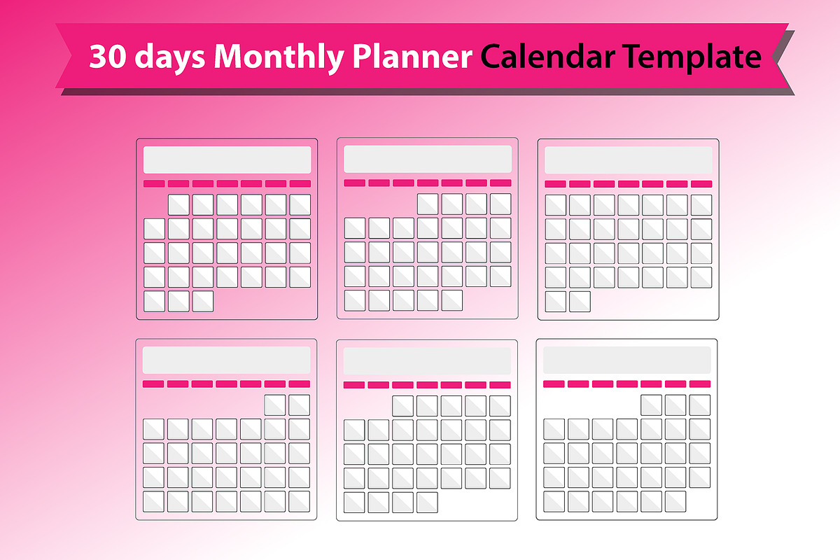 Monthly Planner Calendar Template, a Stationery Template by VL Shop (Photo 4 of 7)