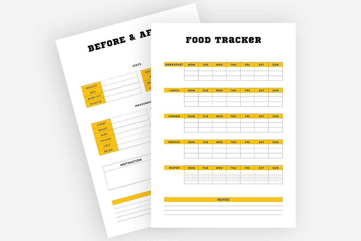 Healthy Lifestyle & Fitness Planner, a Stationery Template by Amit Debnath (Photo 5 of 7)