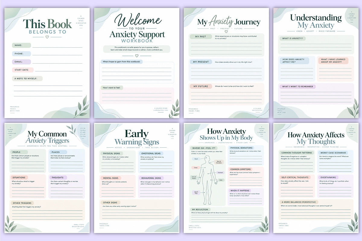 Anxiety Support Workbook | Calming, a Stationery Template by Mustafiz (Photo 2 of 4)