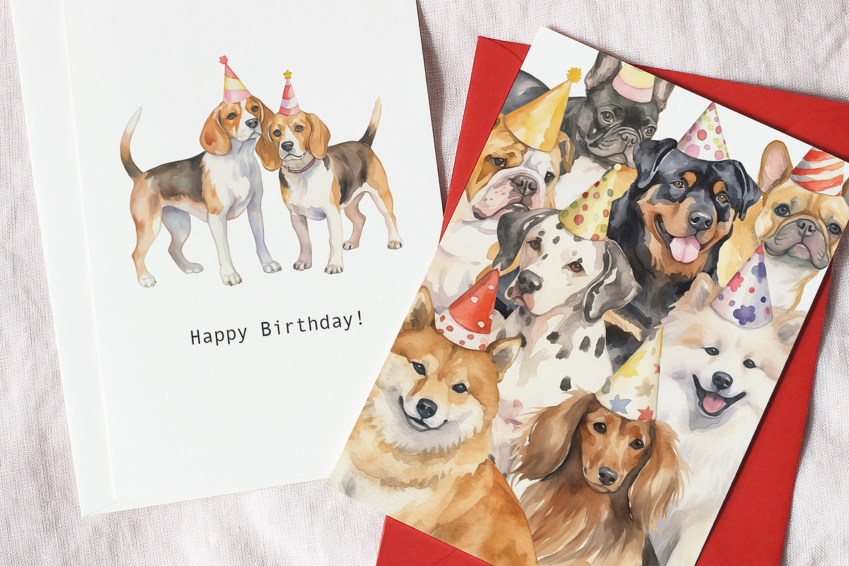 Birthday Dogs, an Animal Illustration by TheCuteShop (Photo 2 of 8)