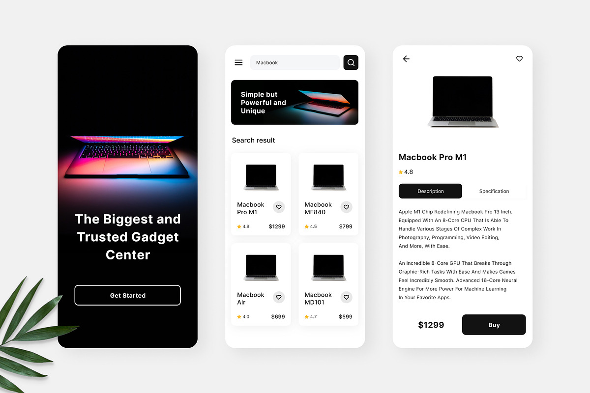 Nuku - Gadget Shop Mobile App, an UI Kit Template by Panen Creative (Photo 2 of 3)