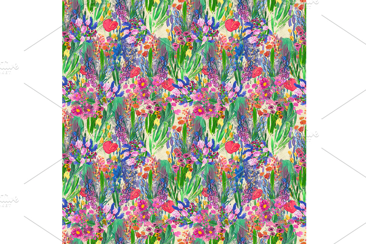 Seamless pattern with flowers, a Pattern Graphic by Alena Stoyko design