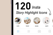 120+ Insta Highlight Covers, a Social Media Template by Kristina Dubnovitskaya (Thumbnail 1 of 3)