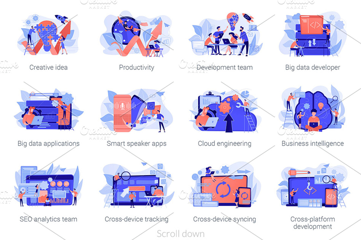 Development vector illustrations, a Templates & Theme by Visual Generation