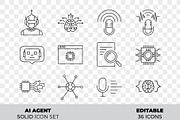 AI Agent Outline Icon Set, an Outline Icon by Unique Design Team (Thumbnail 1 of 3)