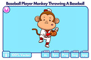 Baseball Player Monkey Cartoon, an Animal Illustration by Artstorystudio (Thumbnail 2 of 4)